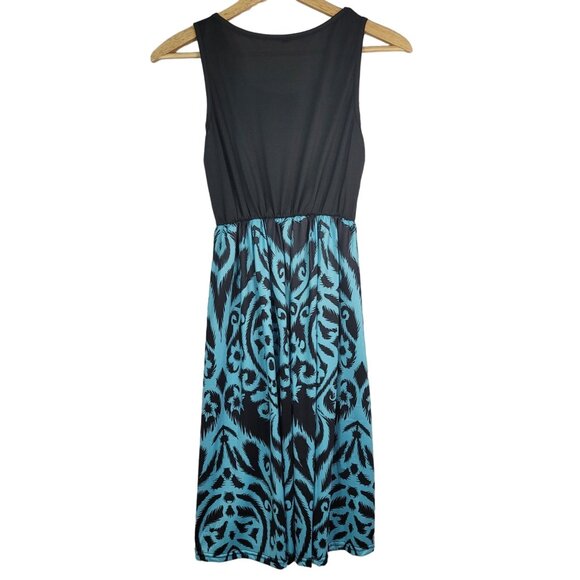 Womens Sleeveless Dress Black Blue Small Sleeveless Fit Flare Elastic Summer - Picture 5 of 6